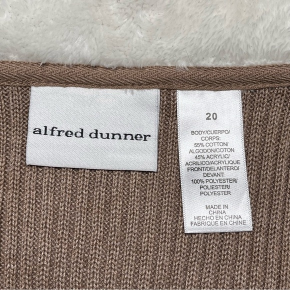 Alfred Dunner Womens Open Front Sweater Cardigan Sz 20 Faux Fur Ribbed Soft NEW - Picture 9 of 11
